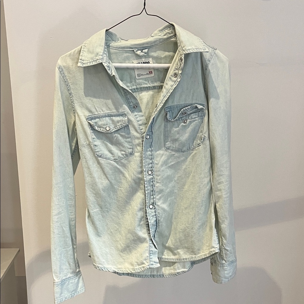 TNA Light Blue Denim Top